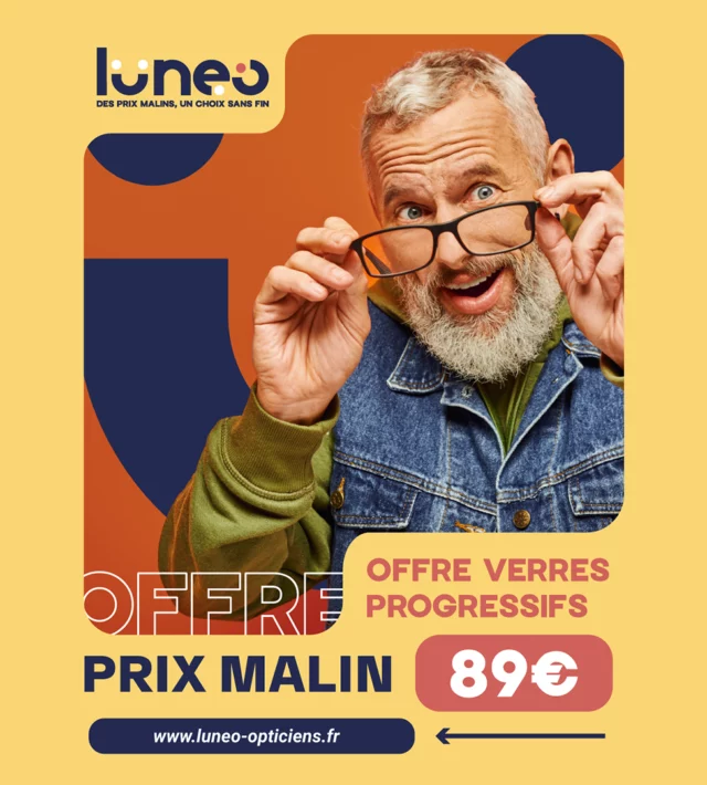 Lunéo Opticiens – Offre verres progressifs à prix malin dès 89 €