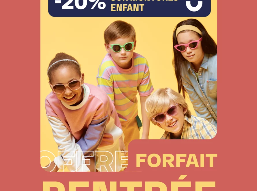 Offre Forfait Rentrée Lunéo Opticiens : -20% sur montures enfant