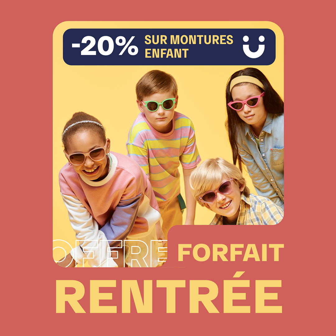 Offre Forfait Rentrée Lunéo Opticiens : -20% sur montures enfant